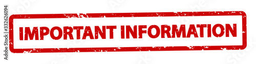 Rubber Stamp Seal Important Information - Red Vector Illustration - Isolated On White Background