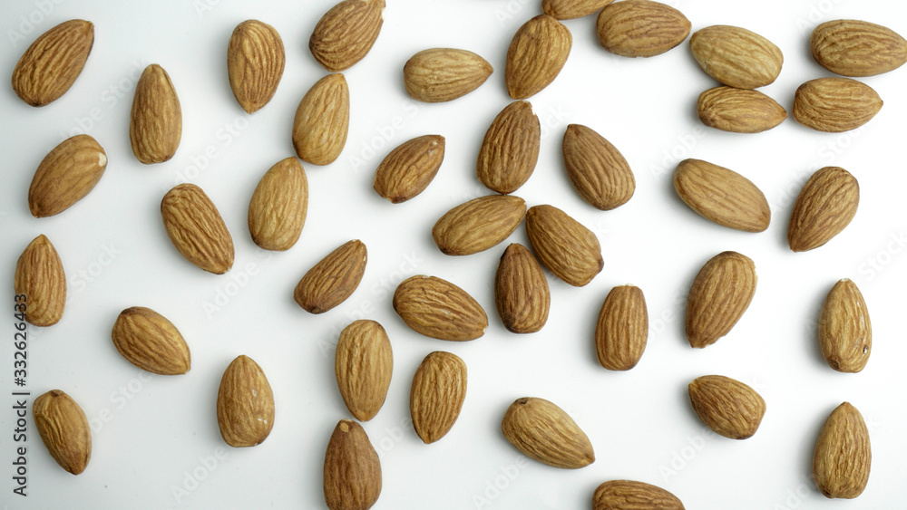 Almond nuts isolated with white background. Almond nuts isolated with white background.