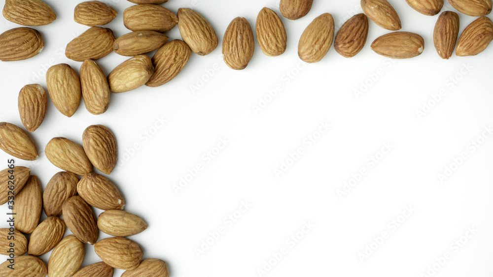 Almond nuts isolated with white background. Almond nuts isolated with white background.