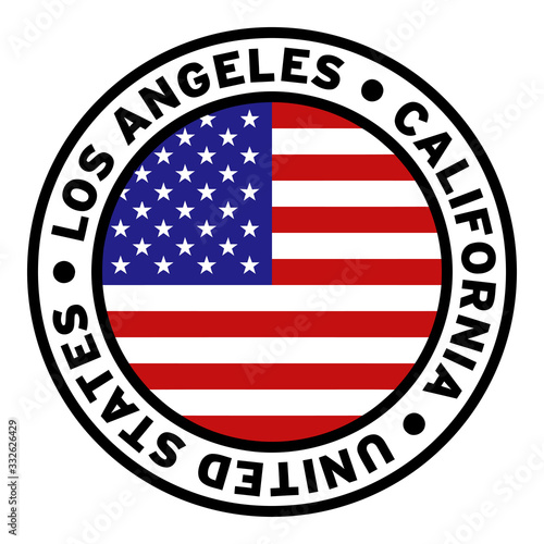 Round Los Angeles California United States Flag Clipart