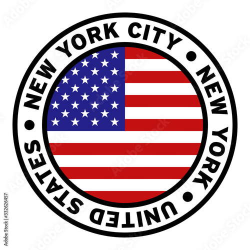 Round New York City New York United States Flag Clipart