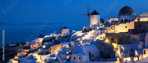 View of Oia by night