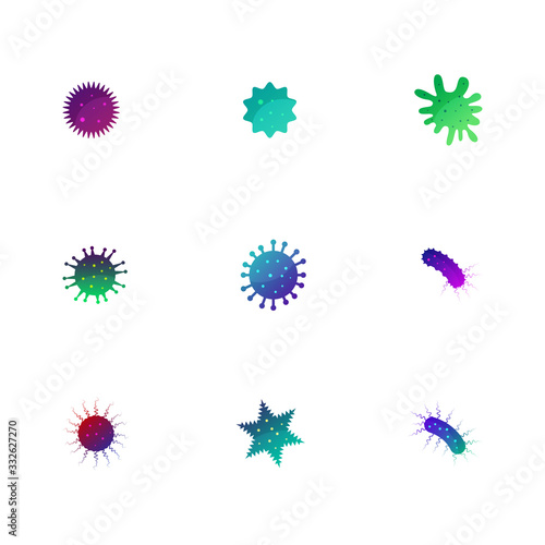 flat Set of Bacteria Related Vector Icons