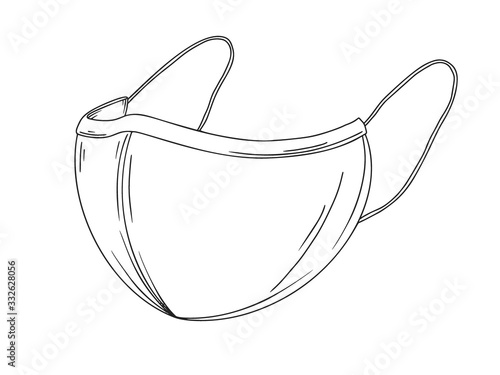 Surgical, Medical Face Mask that protects airborne diseases, viruses. Coronavirus. Defence from air pollution. Vector illustration
