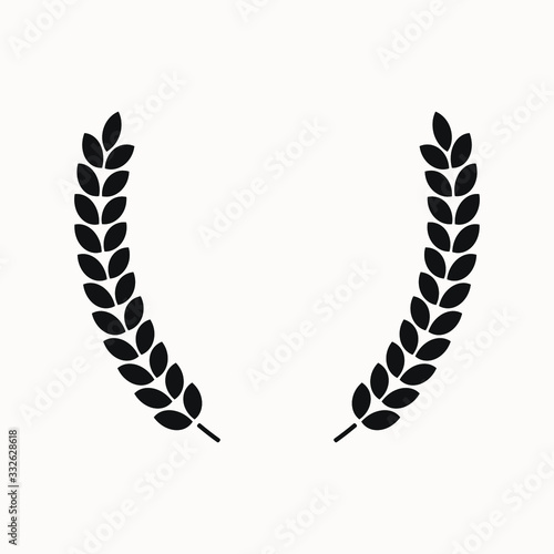 laurel leaf border for graphic design. logo frame isolated element for your creative projects. use for logo design, coat of arms, certified stamps , invitations, posters.