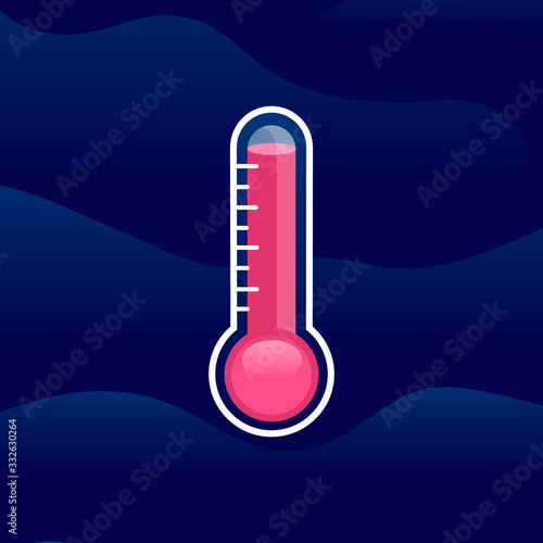thermometer logo and icon vector Isolated image