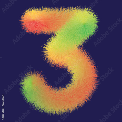 Vector fluffy numbers 3 Three