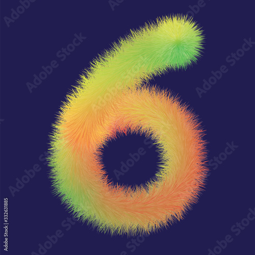 Vector fluffy numbers 6 Six