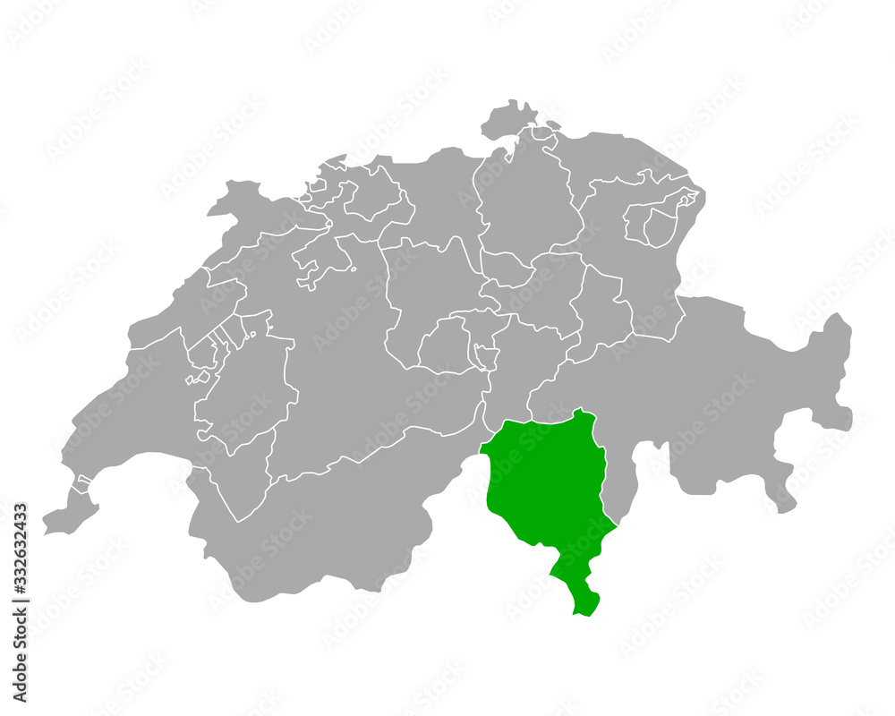 Karte von Tessin in Schweiz