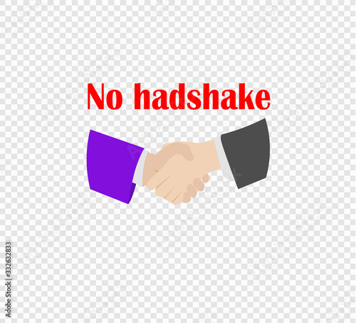 No handshake flat vector icon. Pandemic coronavirus. Handshake virus transmission