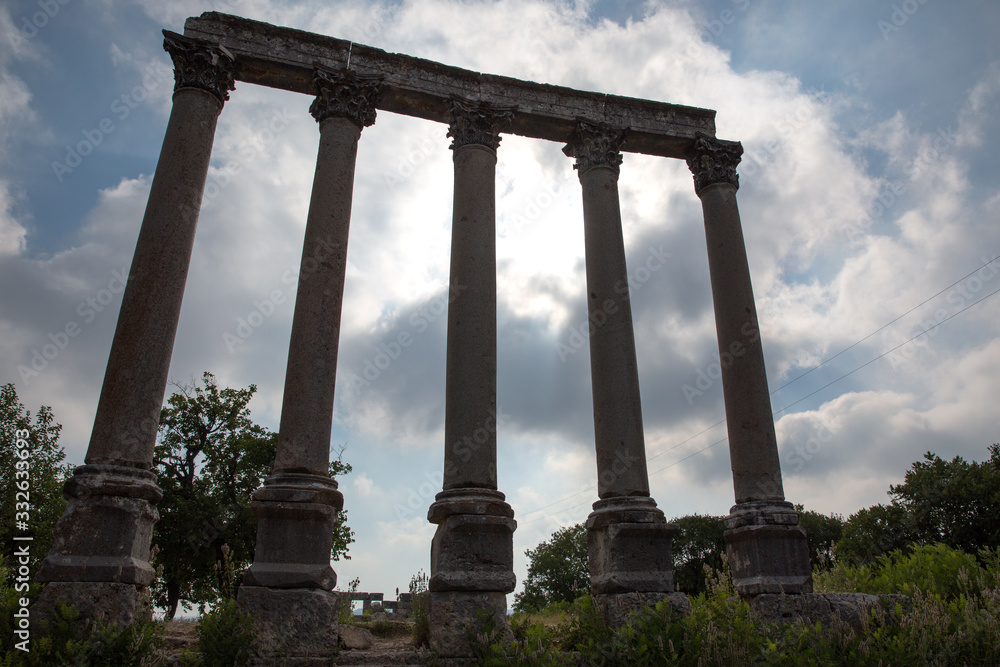 Fototapeta premium Uzuncaburc ancient city is in Silifke Town of Mersin, Turkey