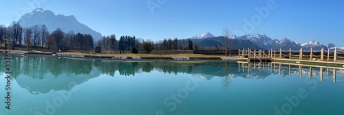Beautiful lake mountain panorama