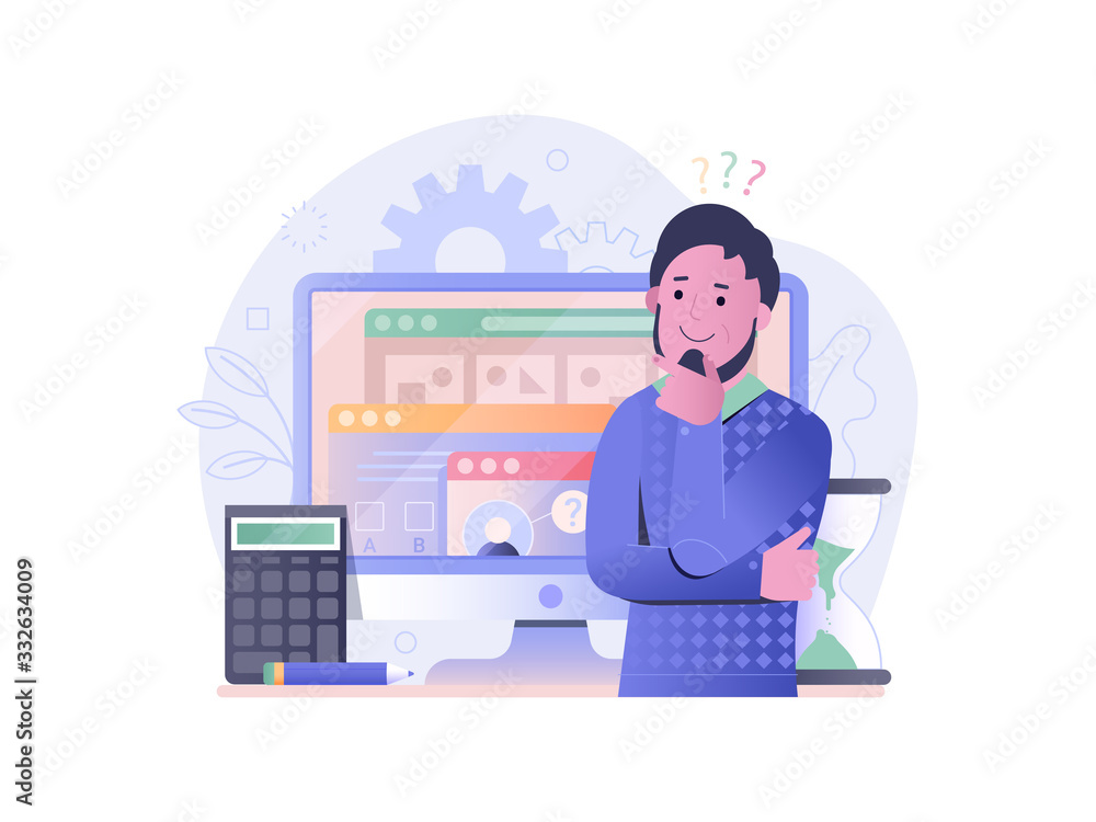 Personal Ability Test Concept with Young Employee Personal Ability Test Concept with Young Employee