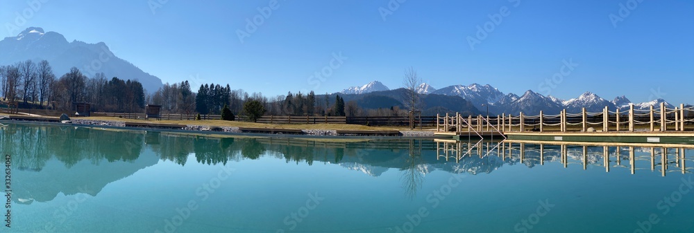 Fototapeta premium Beautiful lake mountain panorama