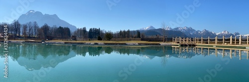 Beautiful lake in front of the mountains