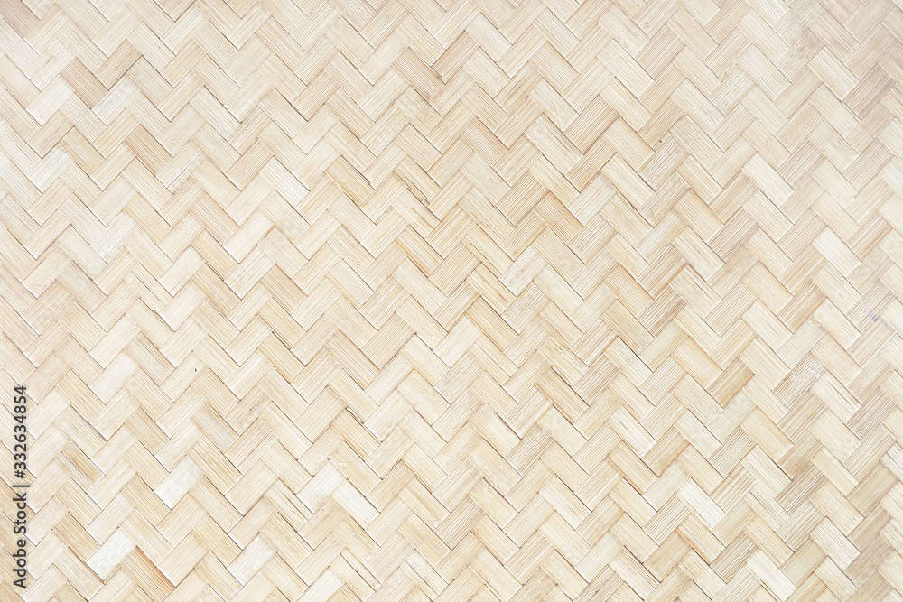 Wicker Thailand light wall. Mat background, bamboo natural texture - obrazy, fototapety, plakaty 