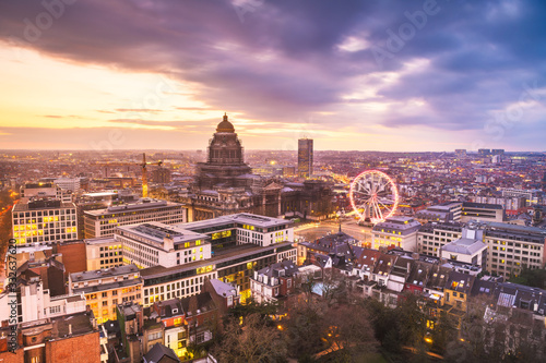 Obraz na płótnie Brussels, Belgium Cityscape w salonie
