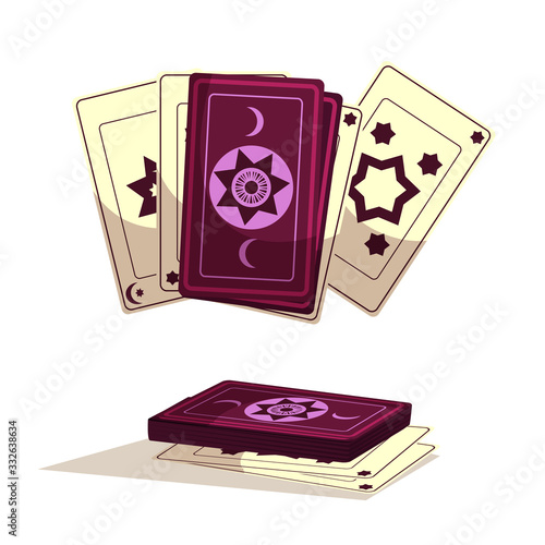 Tarot card deck set isolated on white background