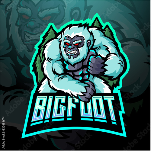 Yeti esport mascot logo design 