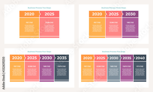 Business infographic. Banner with 2, 3, 4, 5 steps, options. Vector template.