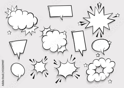 Speech bubble for comic text isolated background