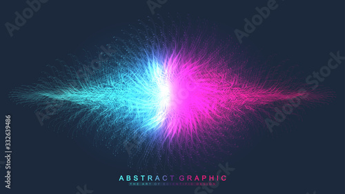 Abstract dynamic motion lines and dots background with colorful particles. Digital streaming background, wave flow. Plexus stream background. Big Data technology, vector illustration