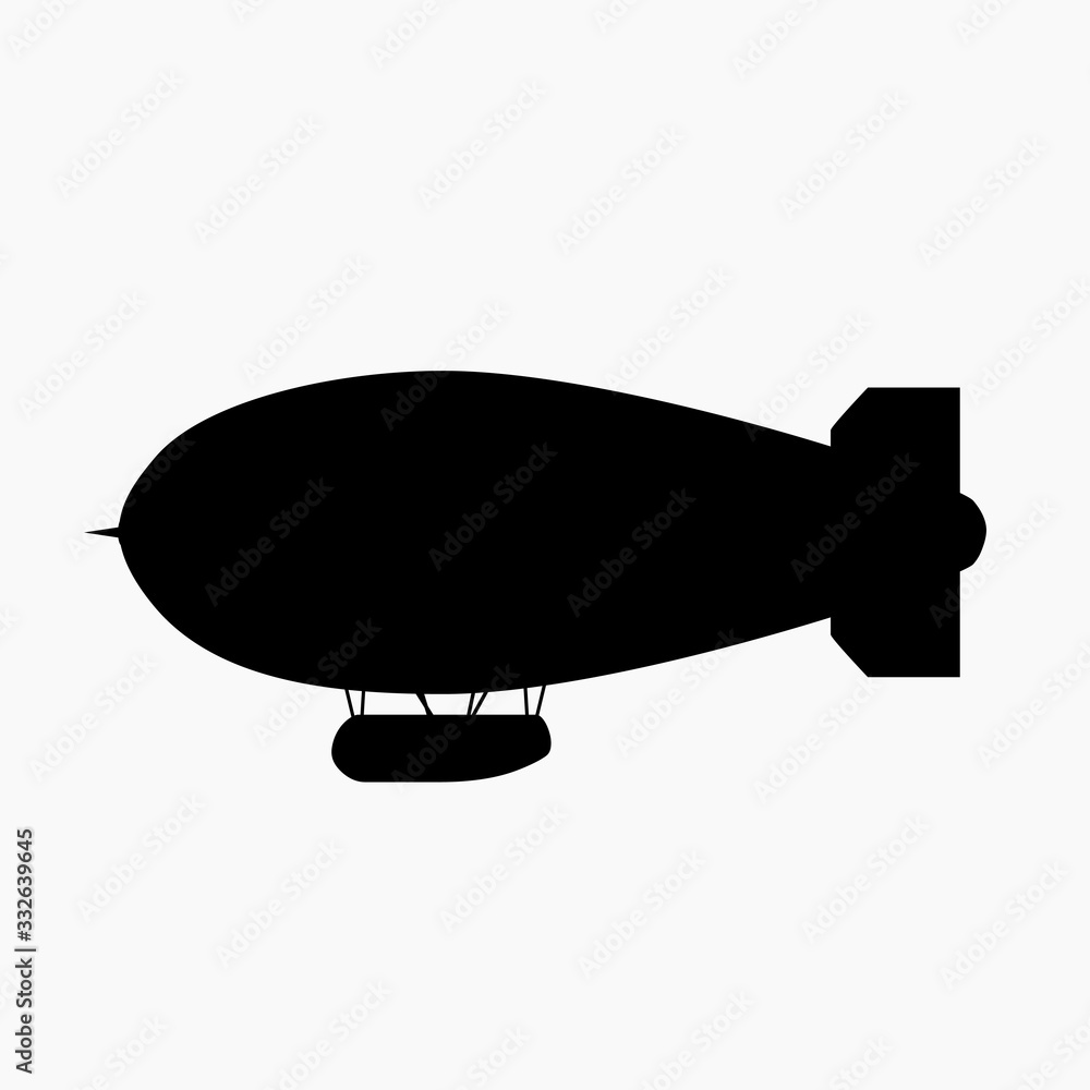 Fototapeta premium airship silhouette side view isolated
