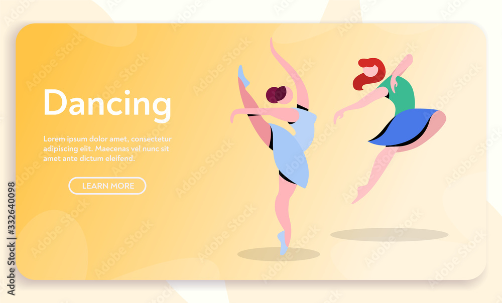 Contemporary and classical dancing set. Dancer character design. Flat vector illustration.