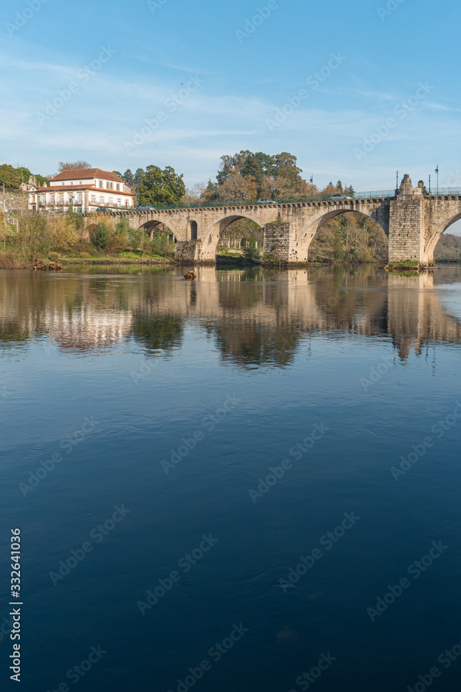 Ancient roman bridge of Ponte da Barca, ancient portuguese village in the north of Portugal.