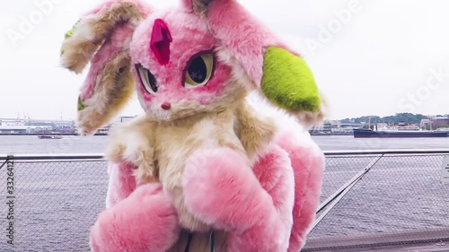 Pink Furry absolutely adorable. The cutest one around. Japan cosplay costumes.