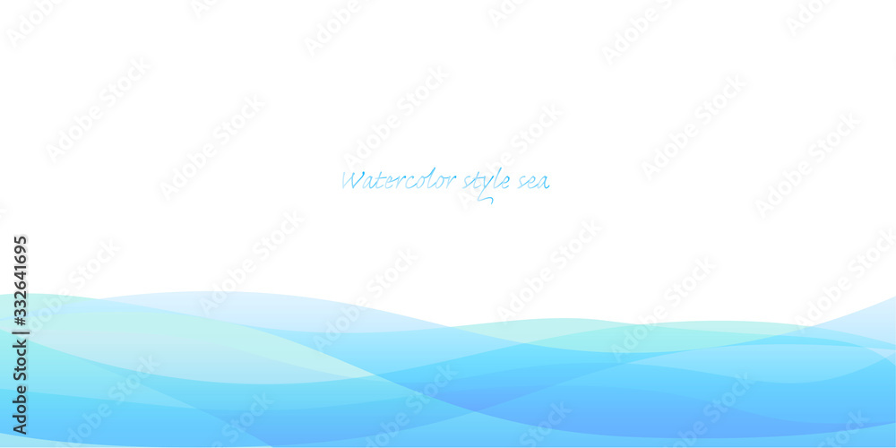 Graphic design imaged wavy water, sea wave - obrazy, fototapety, plakaty 