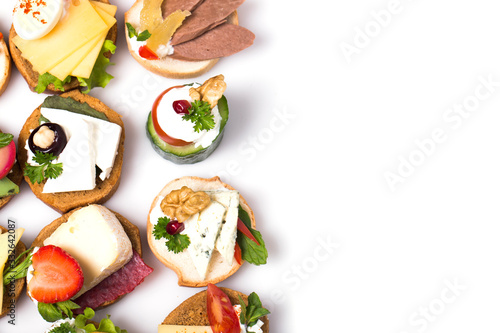 canapes isolated on white background