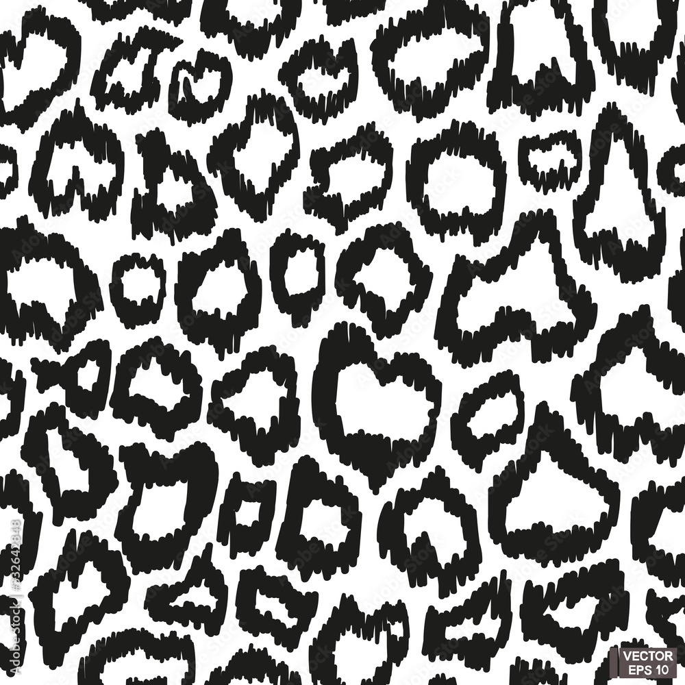 Seamless pattern of hand drawn sketch leopard skin texture. Seamless pattern of hand drawn sketch leopard skin texture.