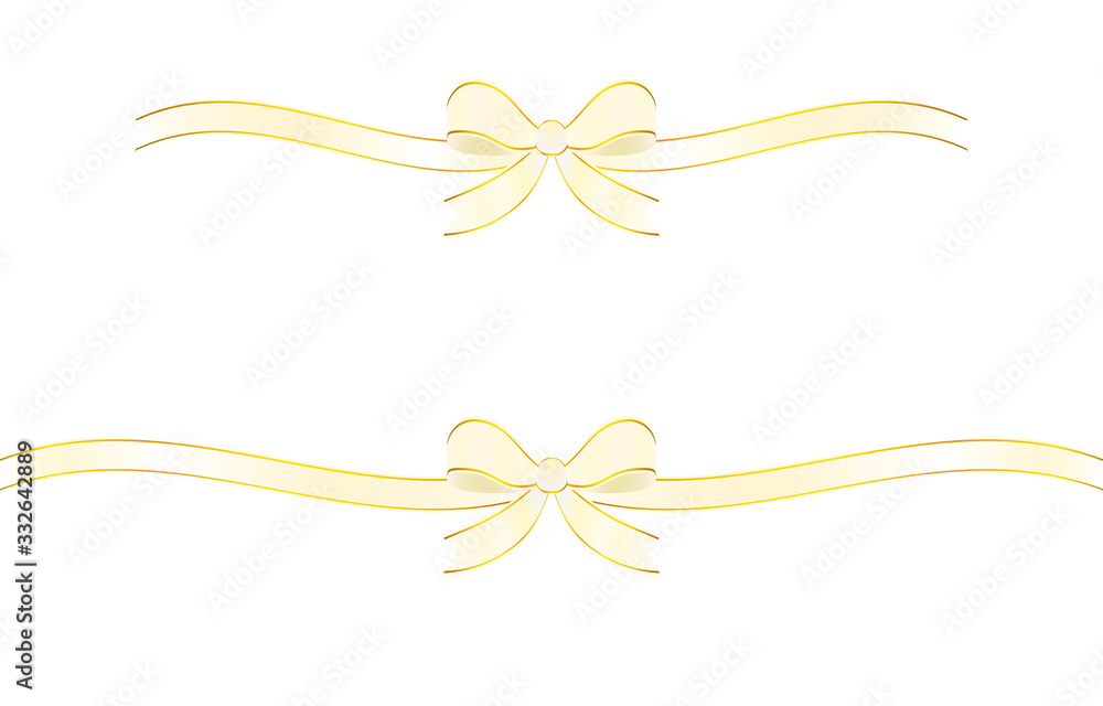 Naklejka premium 白金のリボン飾りのイラスト