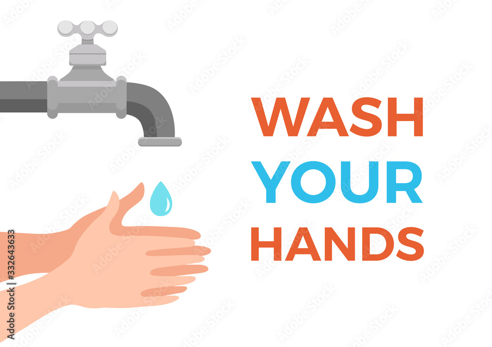 Washing hands with soap and water properly cartoon vector illustration Washing hands with soap and water properly cartoon vector illustration