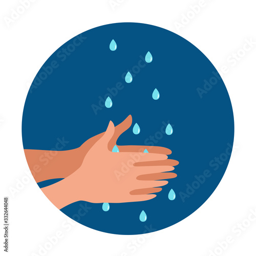 Washing hands with soap and water properly cartoon vector illustration