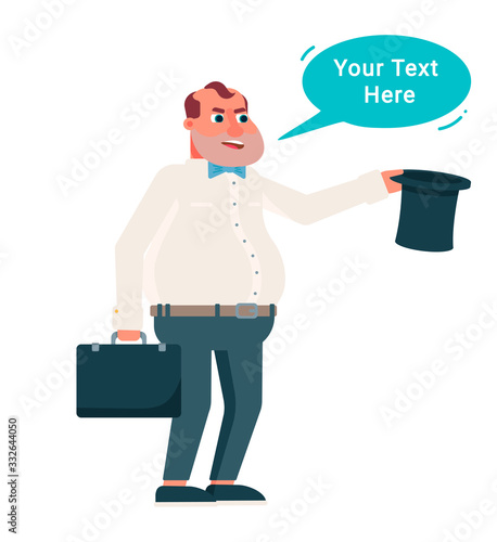 Vector character man speech bubble speaking