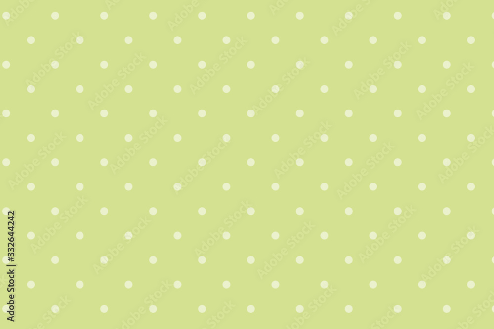 Polka dot seamless pattern. White dots on green background. Polka dot seamless pattern. White dots on green background.