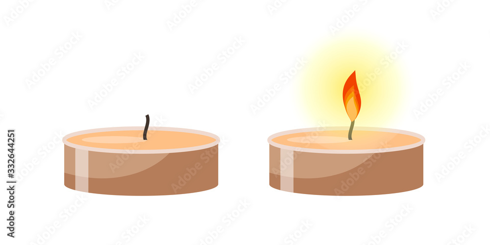 Round candle set isolated on white background Round candle set isolated on white background