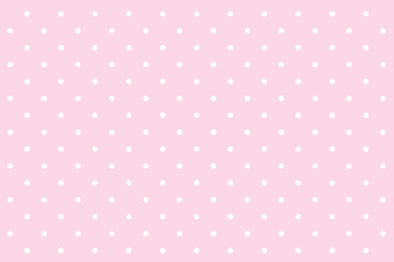 Acrylglasbilder Polka-Dot-Muster Weiße Punkte auf rosa Hintergrund  © mars58