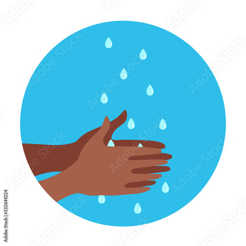 Washing hands with soap and water properly cartoon vector illustration