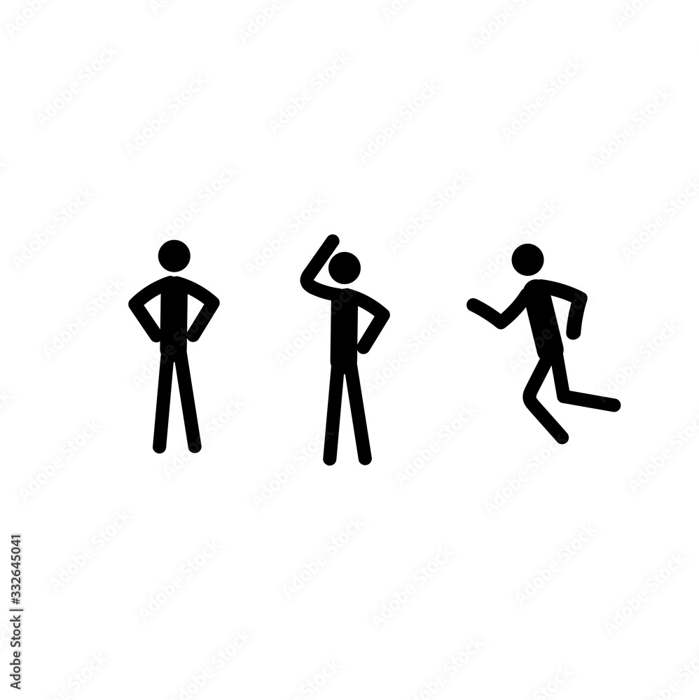 Stick man worth running thinks isolated on white background Stick man worth running thinks isolated on white background