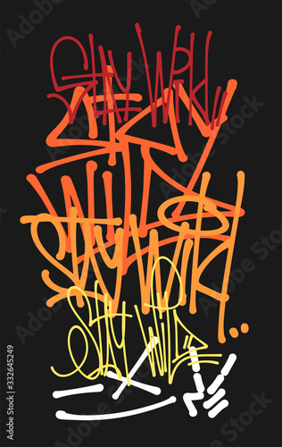Stay wild vector graffiti tags, print design.