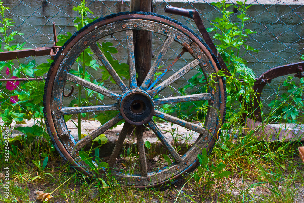 Old cart wheel