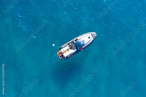 Aerial drone top down photo of leisure boats near the island of Capri, italy © iAmTasweer