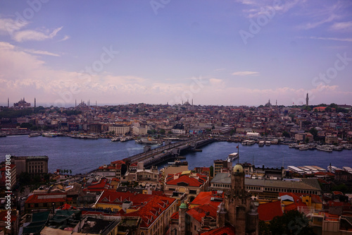 aerial view of istanbul from galata tower