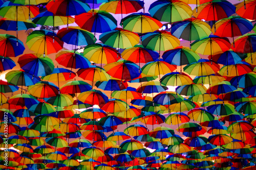 Fototapeta Naklejka Na Ścianę i Meble -  colorful umbrellas hanging