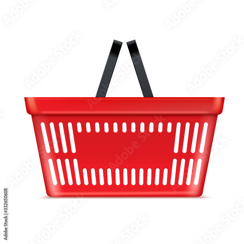 Plastic red basket supermarket and store container