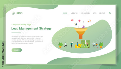 lead management strategy for website template or landing homepage