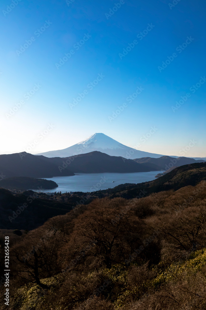 view of lake ashi and mt.fuji from hakone daikanyama mountain. view of lake ashi and mt.fuji from hakone daikanyama mountain.
